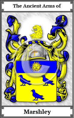 Marshley Family Crest Download (JPG)  Book Plated - 150 DPI