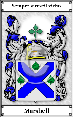 Marshell Family Crest Download (JPG)  Book Plated - 150 DPI