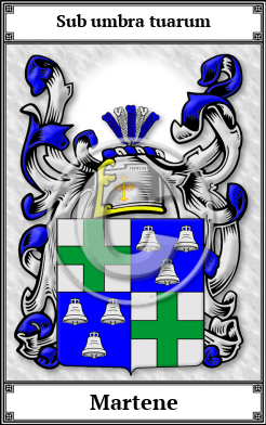 Martene Family Crest Download (JPG)  Book Plated - 150 DPI