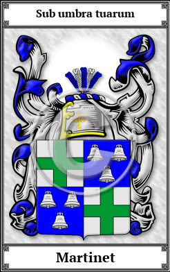 Martinet Family Crest Download (JPG)  Book Plated - 150 DPI