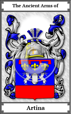 Artina Family Crest Download (JPG)  Book Plated - 150 DPI