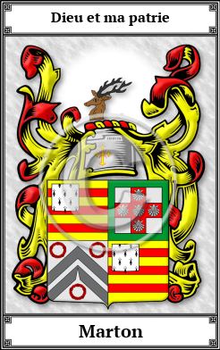 Marton Family Crest Download (JPG)  Book Plated - 150 DPI