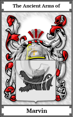 Marvin Family Crest Download (JPG)  Book Plated - 150 DPI