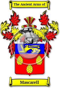 Mascarell Family Crest Download (jpg) Legacy Series - 150 DPI