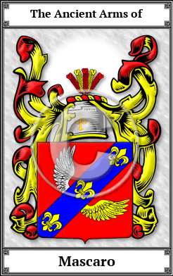 Mascaro Family Crest Download (JPG)  Book Plated - 150 DPI