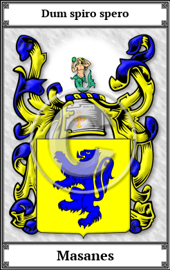 Masanes Family Crest Download (JPG)  Book Plated - 150 DPI
