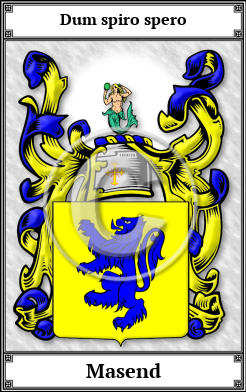 Masend Family Crest Download (JPG)  Book Plated - 150 DPI