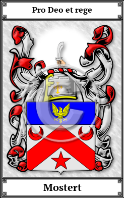 Mostert Family Crest Download (JPG)  Book Plated - 150 DPI