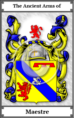 Maestre Family Crest Download (JPG)  Book Plated - 150 DPI