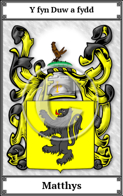 Matthys Family Crest Download (JPG) Book Plated - 600 DPI