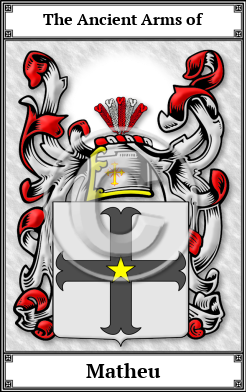 Matheu Family Crest Download (JPG)  Book Plated - 150 DPI