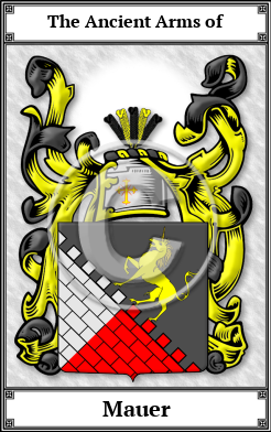 Mauer Family Crest Download (JPG)  Book Plated - 150 DPI