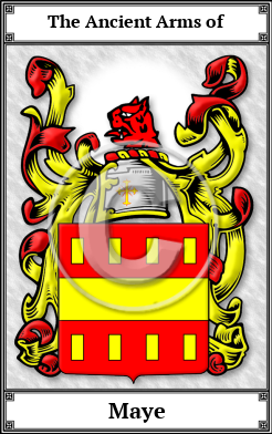 Maye Family Crest Download (JPG) Book Plated - 300 DPI