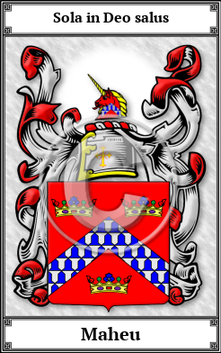 Maheu Family Crest Download (JPG)  Book Plated - 150 DPI