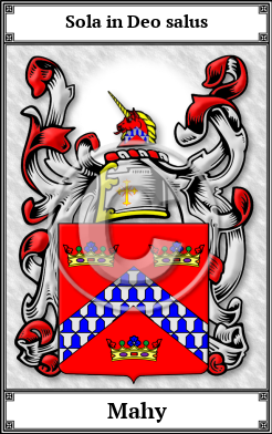 Mahy Family Crest Download (JPG) Book Plated - 600 DPI