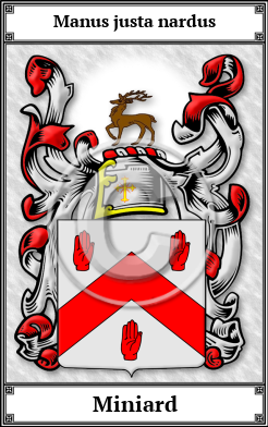 Miniard Family Crest Download (JPG)  Book Plated - 150 DPI