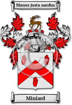 Miniard Family Crest Download (jpg) Legacy Series - 150 DPI