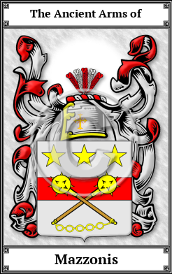 Mazzonis Family Crest Download (JPG)  Book Plated - 150 DPI