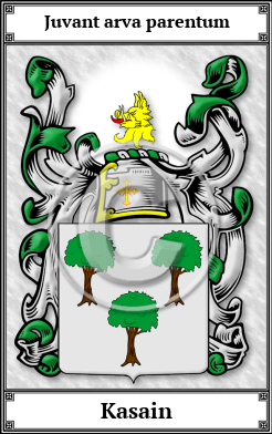 Kasain Family Crest Download (JPG) Book Plated - 600 DPI
