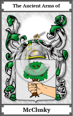 McClusky Family Crest Download (JPG)  Book Plated - 150 DPI