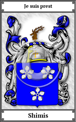 Shimis Family Crest Download (JPG) Book Plated - 600 DPI