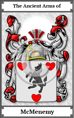 McMenemy Family Crest Download (JPG)  Book Plated - 150 DPI