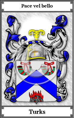 Turks Family Crest Download (JPG)  Book Plated - 150 DPI