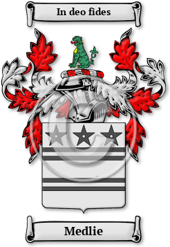 Medlie Family Crest Download (jpg) Legacy Series - 150 DPI