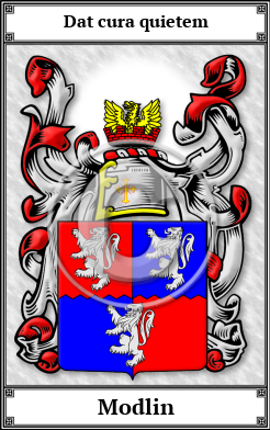 Modlin Family Crest Download (JPG) Book Plated - 600 DPI