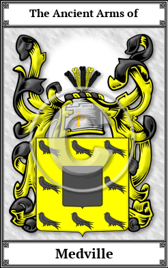 Medville Family Crest Download (JPG)  Book Plated - 150 DPI