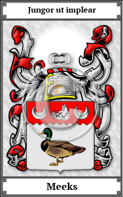 Meeks Family Crest Download (JPG)  Book Plated - 150 DPI