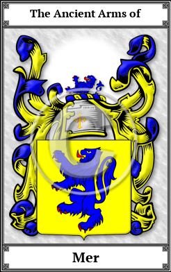 Mer Family Crest Download (JPG)  Book Plated - 150 DPI