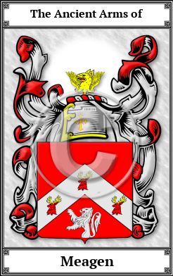 Meagen Family Crest Download (JPG) Book Plated - 600 DPI