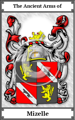 Mizelle Family Crest Download (JPG)  Book Plated - 150 DPI