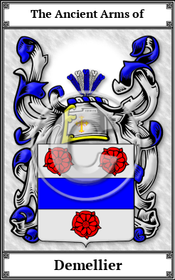 Demellier Family Crest Download (JPG)  Book Plated - 150 DPI