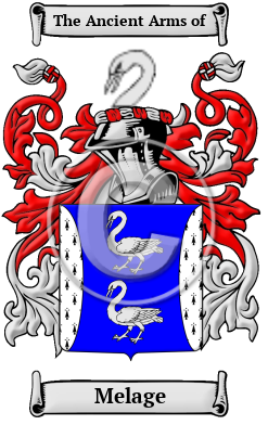 Melage Family Crest/Coat of Arms