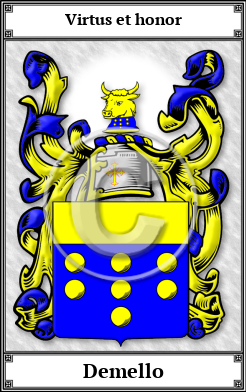 Demello Family Crest Download (JPG) Book Plated - 600 DPI