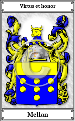 Mellan Family Crest Download (JPG)  Book Plated - 150 DPI