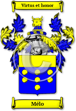 Mélo Family Crest Download (jpg) Legacy Series - 150 DPI