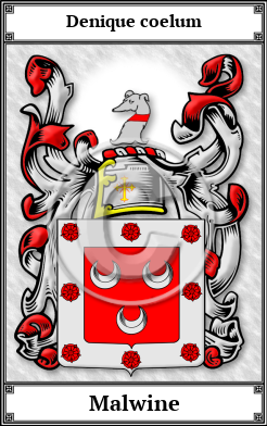 Malwine Family Crest Download (JPG) Book Plated - 600 DPI