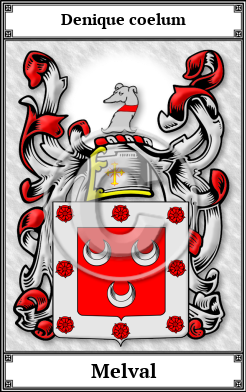 Melval Family Crest Download (JPG)  Book Plated - 150 DPI