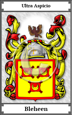 Bleheen Family Crest Download (JPG)  Book Plated - 150 DPI