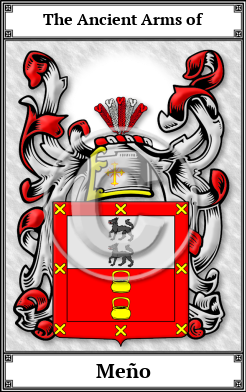 Meño Family Crest Download (JPG) Book Plated - 600 DPI