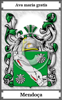 Mendoça Family Crest Download (JPG)  Book Plated - 150 DPI