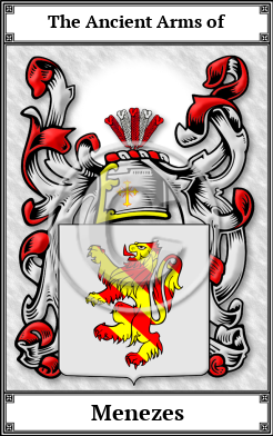 Menezes Family Crest Download (JPG)  Book Plated - 150 DPI