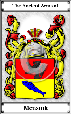 Mensink Family Crest Download (JPG)  Book Plated - 150 DPI