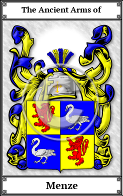 Menze Family Crest Download (JPG) Book Plated - 600 DPI