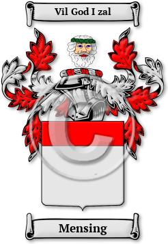 Mensing Family Crest Download (jpg) Legacy Series - 150 DPI