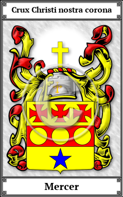 Mercer Family Crest Download (JPG) Book Plated - 300 DPI