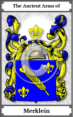 Merklein Family Crest Download (JPG)  Book Plated - 150 DPI